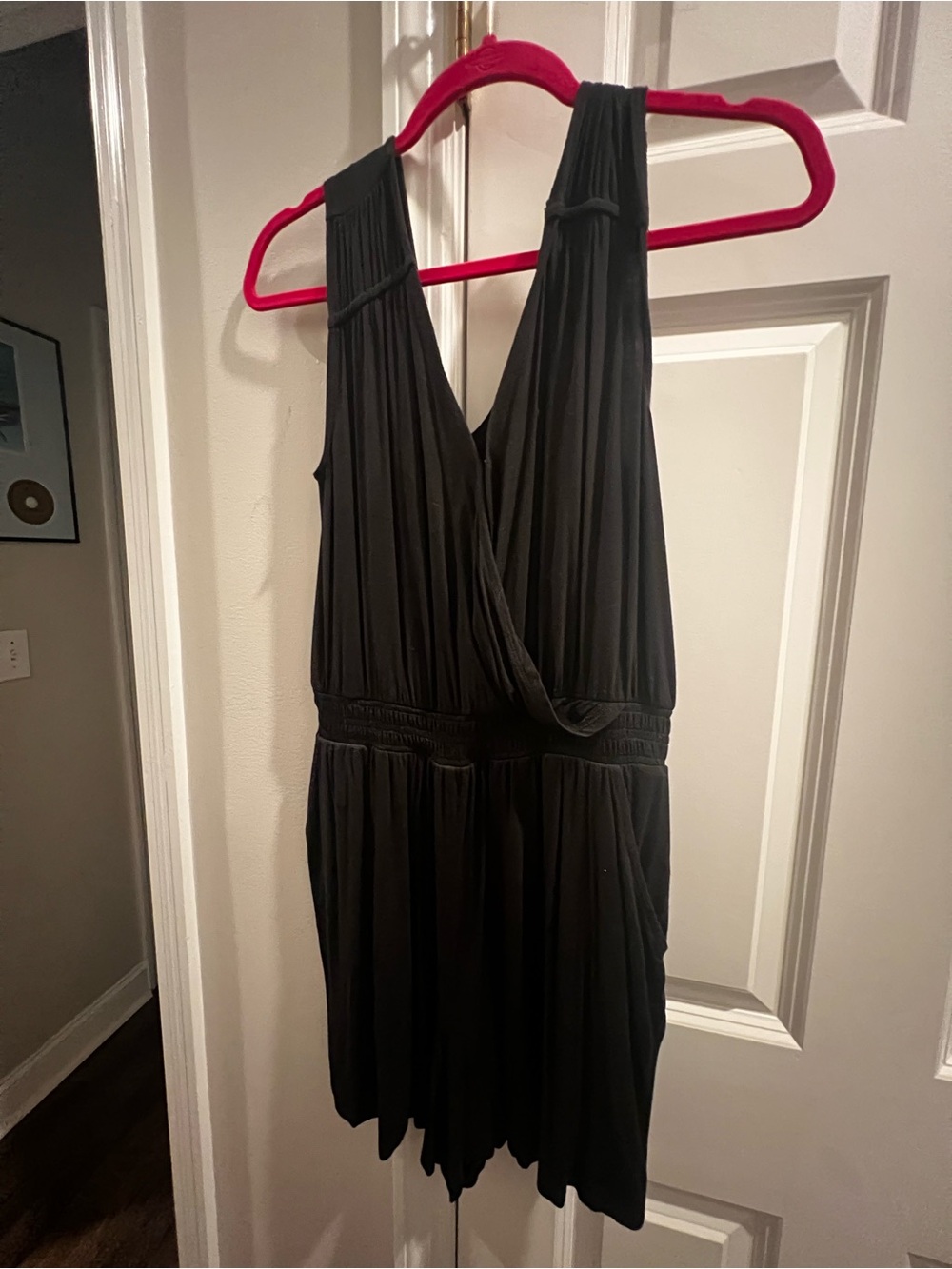 Black Sleeveless V-Neck Women’s Romper